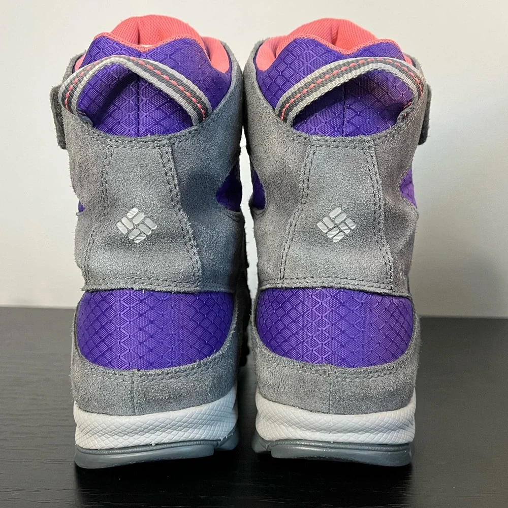 Columbia Kids' Parker’s Peak Purple Gray Winter Snow Boots Waterproof Girl’s 1